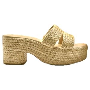 Wild Pair Women’s Platform Espadrille Mule Sandals Natural Raffia Size 10 NWOB